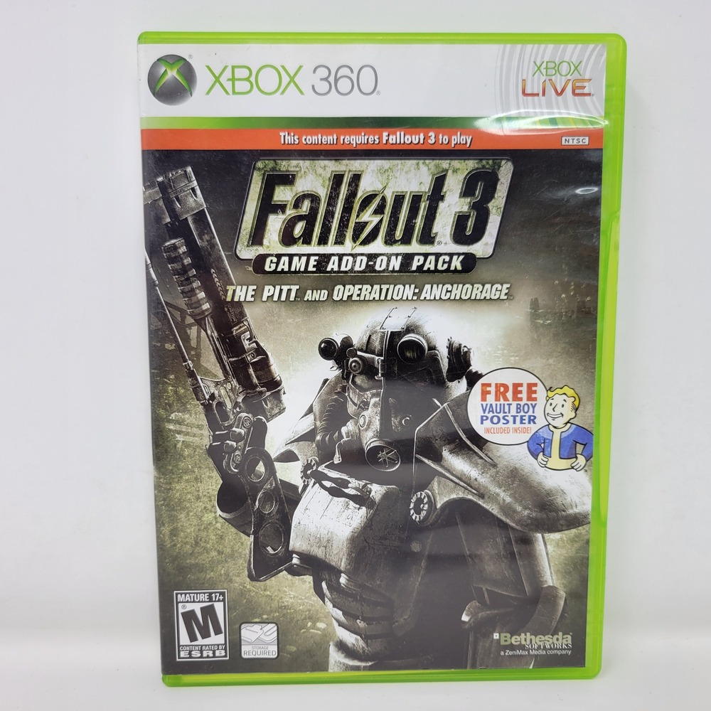 Fallout 3 Game Add-On Pack The Pitt Operation Anchorage Xbox 360 with Poster